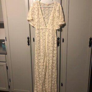 May & July Lace Ivory Maxi Dress